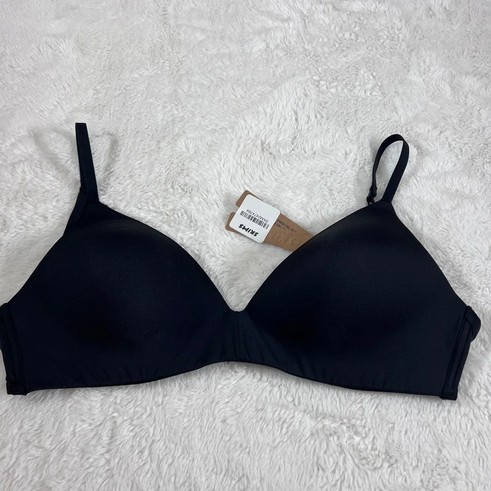 SKIMS Women's Wireless Form T-Shirt Bra Onyx Black BR-WRL-1889‎ Size 32DD NEW - Picture 3 of 12